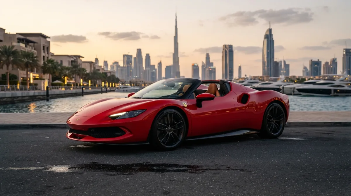 Noleggia una Ferrari 296 GTS Spider a Dubai