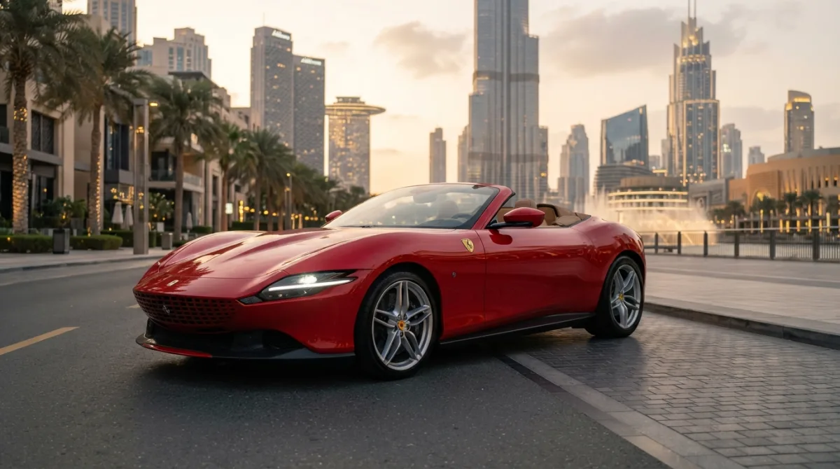 Noleggia una Ferrari Roma Spider a Dubai